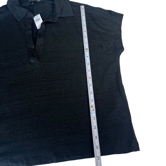 Banana Republic 100% Linen Collared Tee Black Color Size Large - Picture 8 of 11